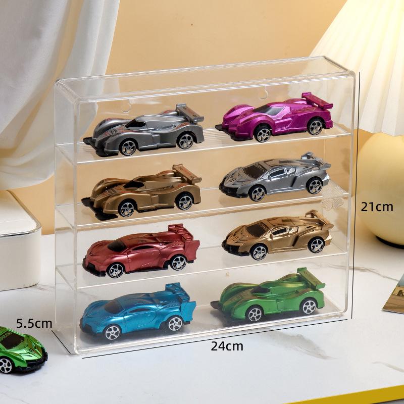 1:64 Toy Car Display Case - Dustproof Acrylic Storage Rack and Stand