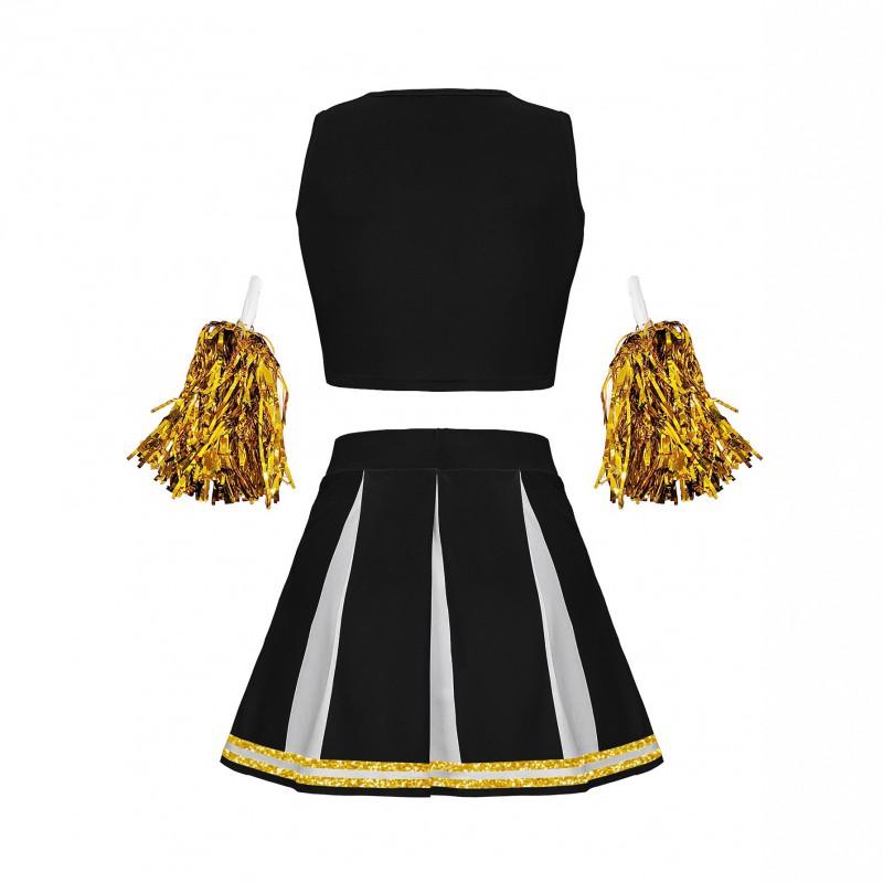 Cheerleading Performance Set Women Gymnastics Stage Outfit Milk Fabric S-XL Black Navy 2025