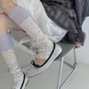 Thin Floral Leg Warmers Floral Pattern Mid Calf Socks New Floral Leg Socks  Women Daily Wear