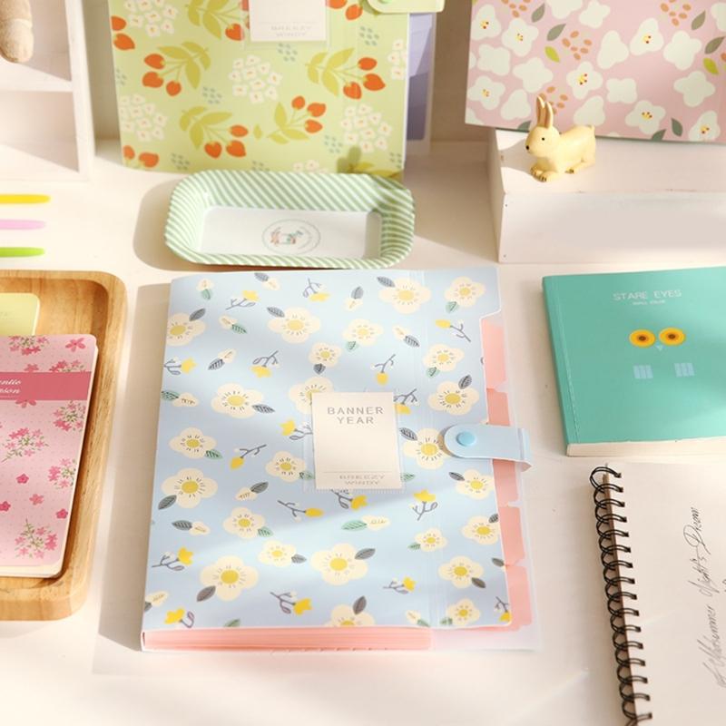 Flower File Folder 6 Pocket Expandable Folder Letter Size Document Organiser Expanding File Organiser Sorting Folder