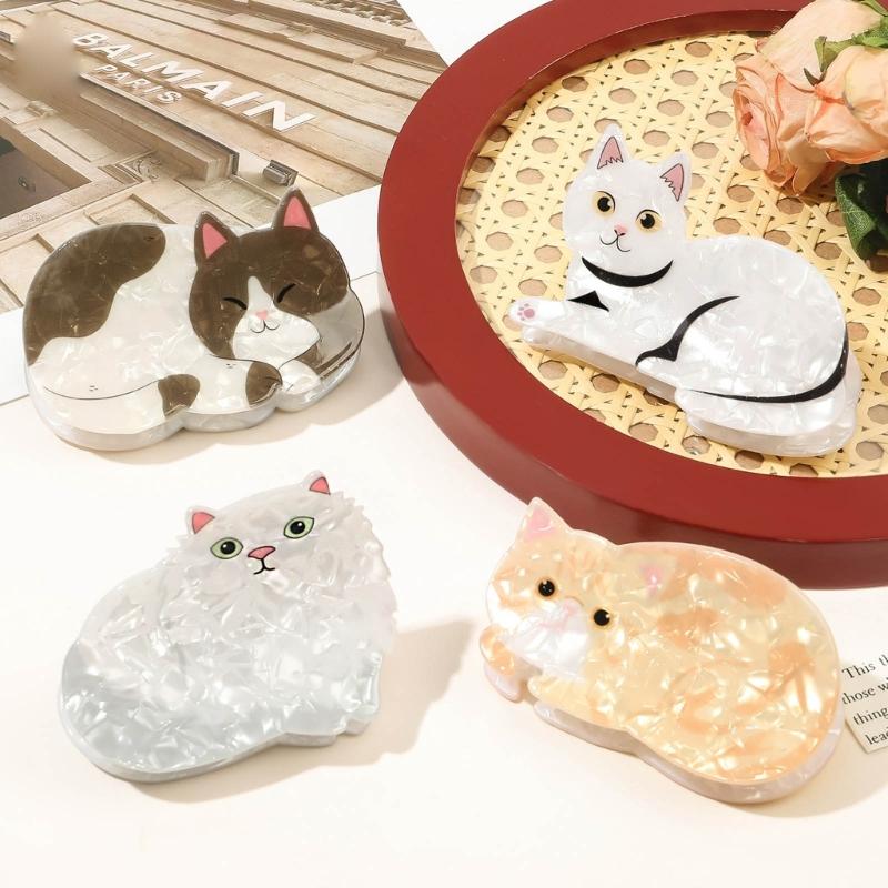 Cute Cat Hair Claw Clips Ponytail Top Clip Large Grab Clip Strong Hold for Women Thick Hair & Thin Hair Easy to Use