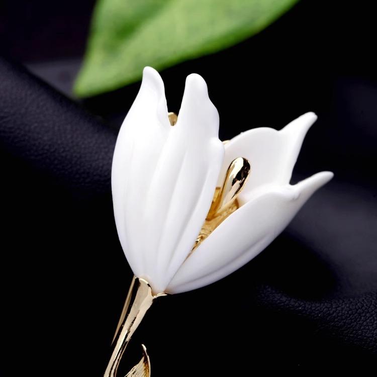 1pc Women's Elegant Tulip Flower Brooch Floral Lovers Chest Flower Coat Pin Fashion Dressing Jewelry Gift