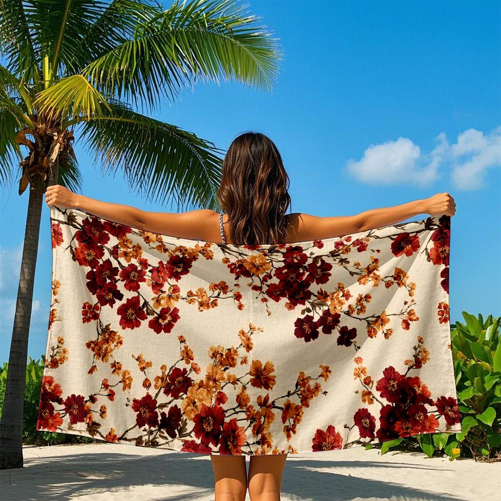 Autumn Blossoms Quick Drying Bath Towel Microfiber Beach Towel - Light Weight Swimming Camping  Yoga Beach Out
