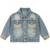 Jungen Jeansjacke Kinder Oberbekleidung Lässig Schick Biker Stil Kurzer Mantel 3-8 Jahre
