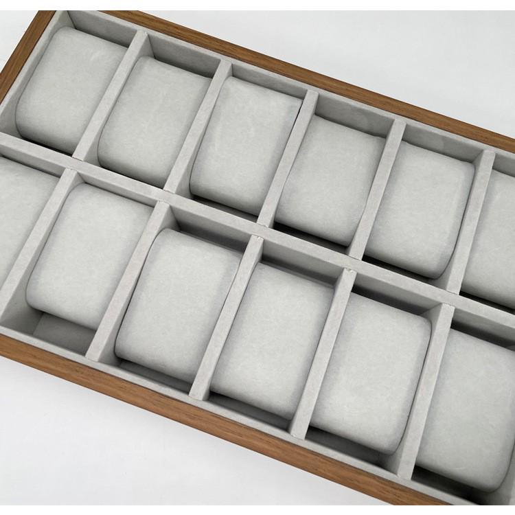 Wooden 12-Slot Watch Display Tray for Boutiques and Stalls