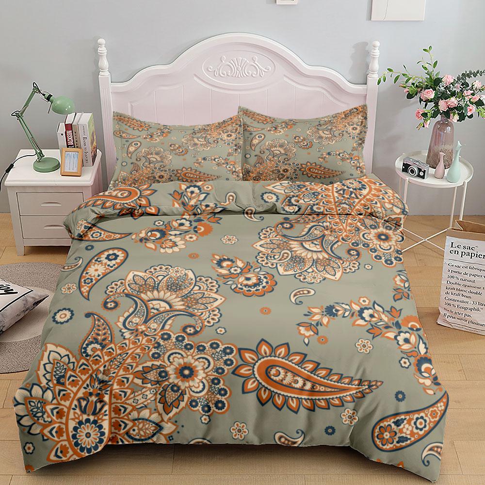 Ethnic Paisley Modern Bedding Set Small Single Twin Double Queen King Cal King Size Bed Linen Set