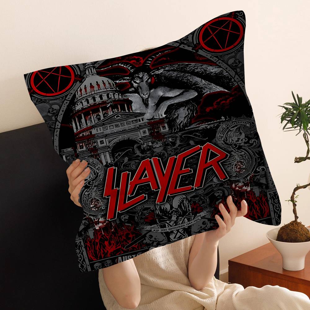 S-Slayer Rock Band Pillow Cover For Bedroom Room And Living Room Sofa Decorative Cushion Cover