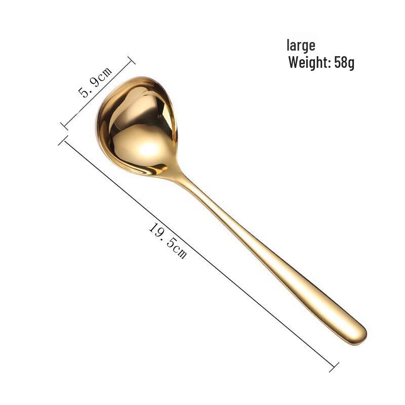 ZISIZ Large Head Long Handle Soup Spoon