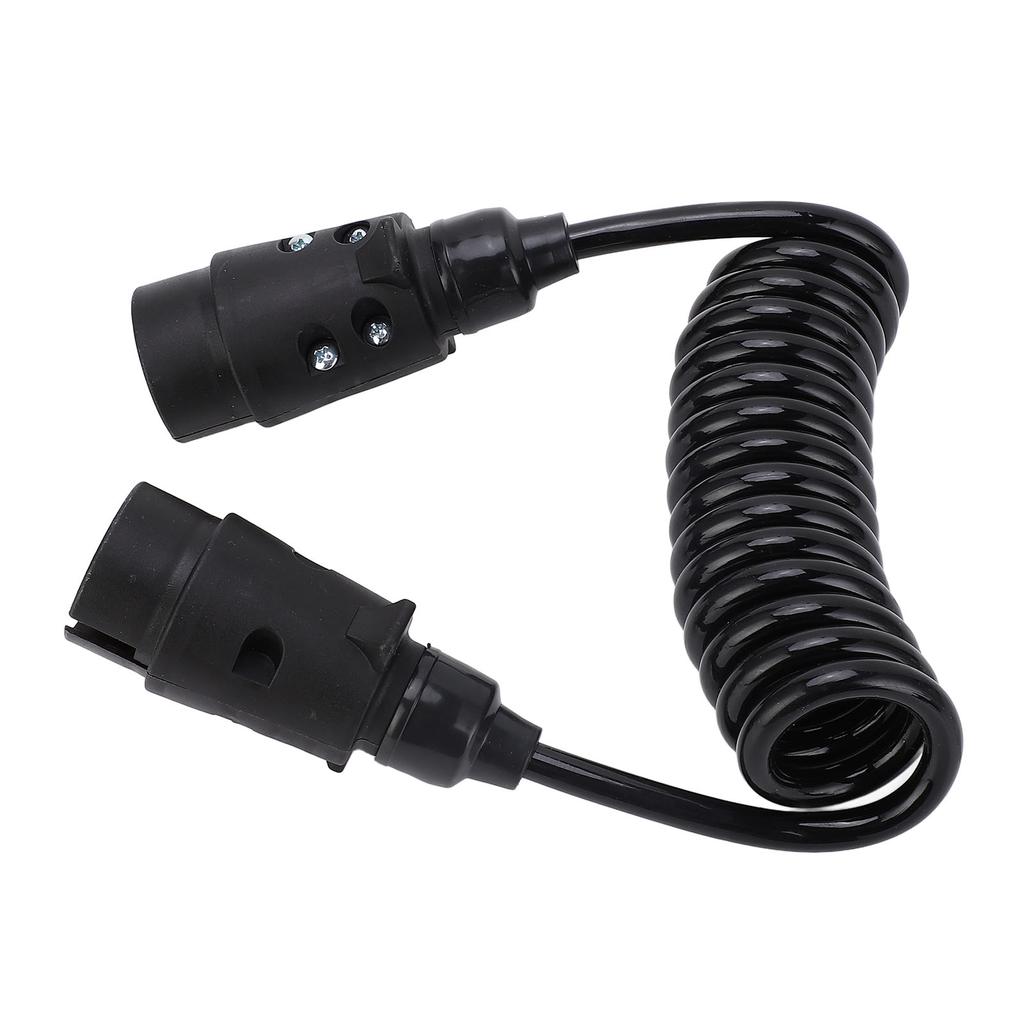 12V 24V Trailer Spring Wire 2M 7 Core Spring Towing Coiled Wire for Commercial Vehicles Campers Cars Boats
