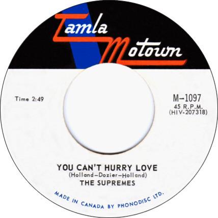 

7inch Record SUPREMES - You Can t Hurry Love / Put Yourself M1097 Tamla Motown 1966 Canada Soul/Funk Used