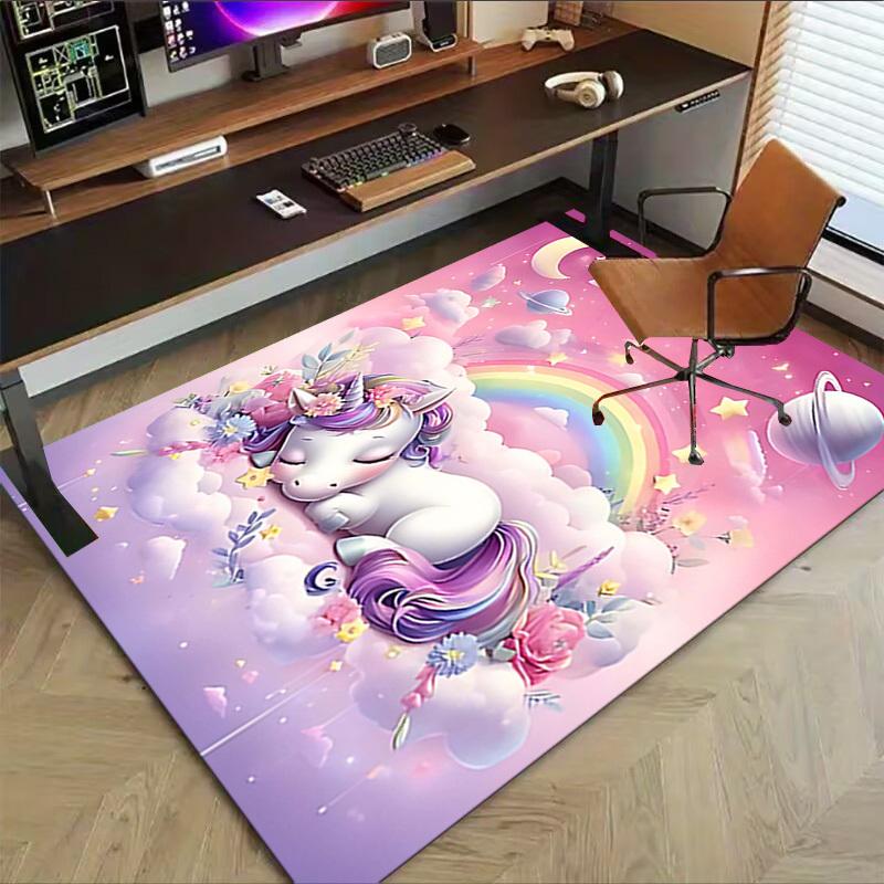 1PC Unicorn Rainbow Extra Large Non-Slip Floor Carpet, Office, Family, Bedroom, Studio - Large Area RugJ0361