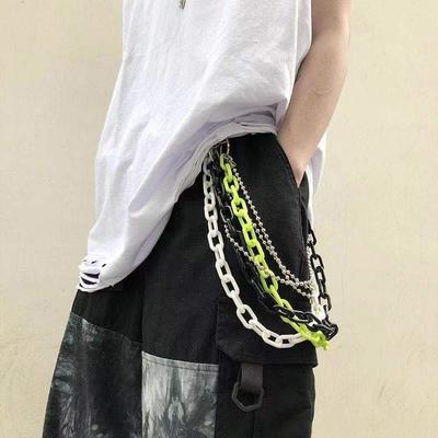 Chaîne de Pantalon Chaîne en Résine Amovible Pantalon Fluorescent Chaîne Décorative Hip-hop de Marque Tendance Chaîne Suspendue