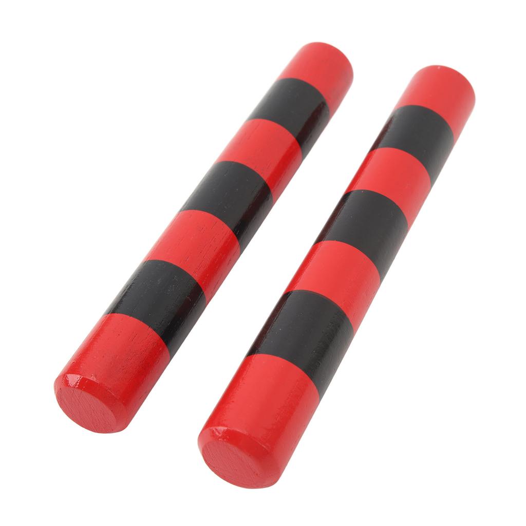 1 Pair Rhythm Sticks Wooden Case Iron Beads Sand Stick Shaker Musical Sticks Rhythm Percussion for Early Education Red