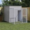 VidaXL Chicken Coop with Run Light Grey 165x251x181 Cm Galvanized Steel, Chicken Coop, Chicken Run, Chicken Coop with Run, 172368