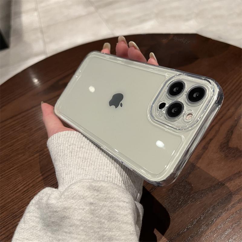 Anti-Knock Transparent Case for iPhone 15 14 Pro Max 13 12 11 X Xs Max XR 7 8 Plus SE 2020 2022 SE2 SE3 Soft Clear TPU Phone Back Cover Cases