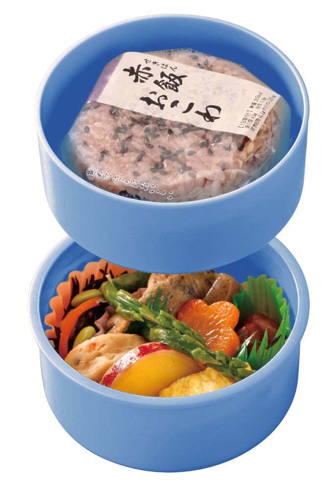 Skater Bento Box, 500ml, Two-Tier, Round, Rice Ball Case, Made in Japan, Disney Retro Mickey Mouse Design, ONWR1AG-A