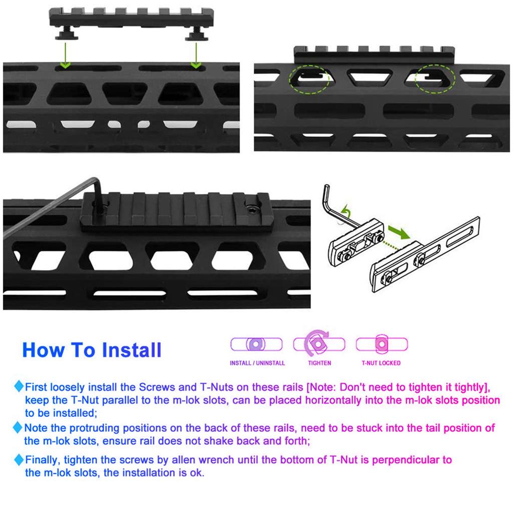 M Lok Picatinny Rail 5 7 9 11 13 Slots Mlok Scope Mount Weaver Nylon Picatinny Side Rails