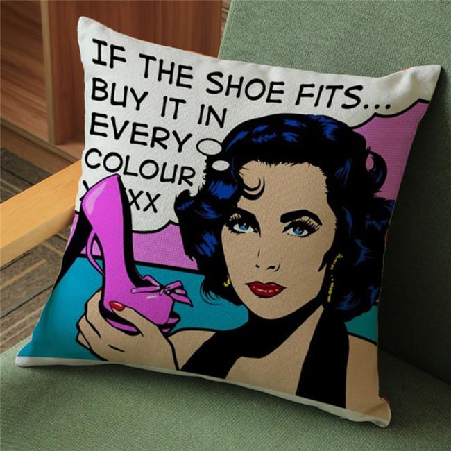 Modern Pop Art Sexy Women Girl Room Chair Throw Pillow Case Office Sofa Decorative Cotton Linen Cushion Cover Cojines
