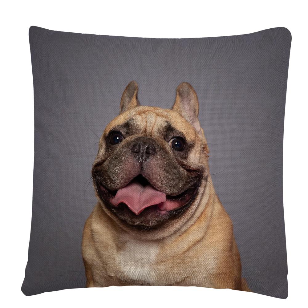 Kissenbezug mit Welpen-/Hunde-Kunstfoto-Muster, Polyester, Kissenbezug, Heim-Sofa-Auto-Dekor
