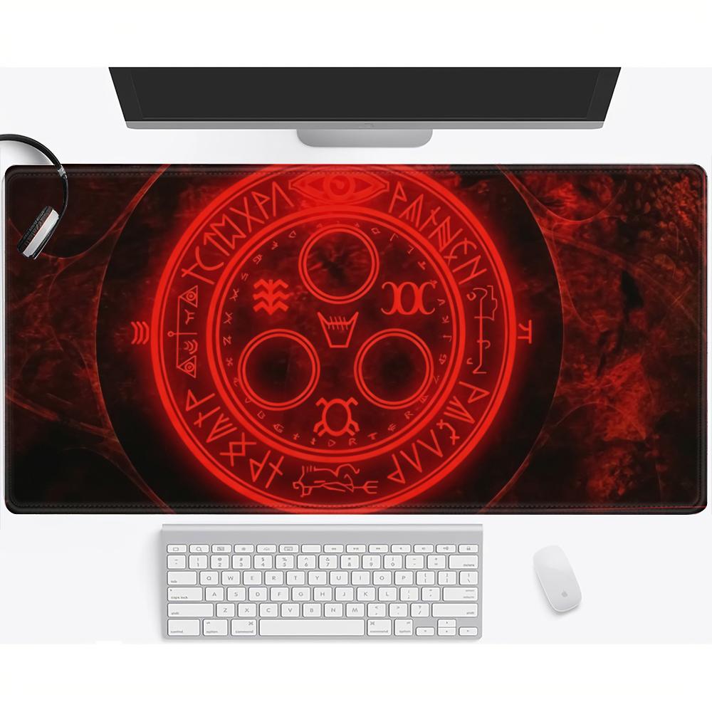 HYBXAXC SSilent HHill Red Seal Mouse Pad Occult Horror Circle Gaming Creepy Gamer Gift Desk Pad Gaming Keyboard Mats Gamer