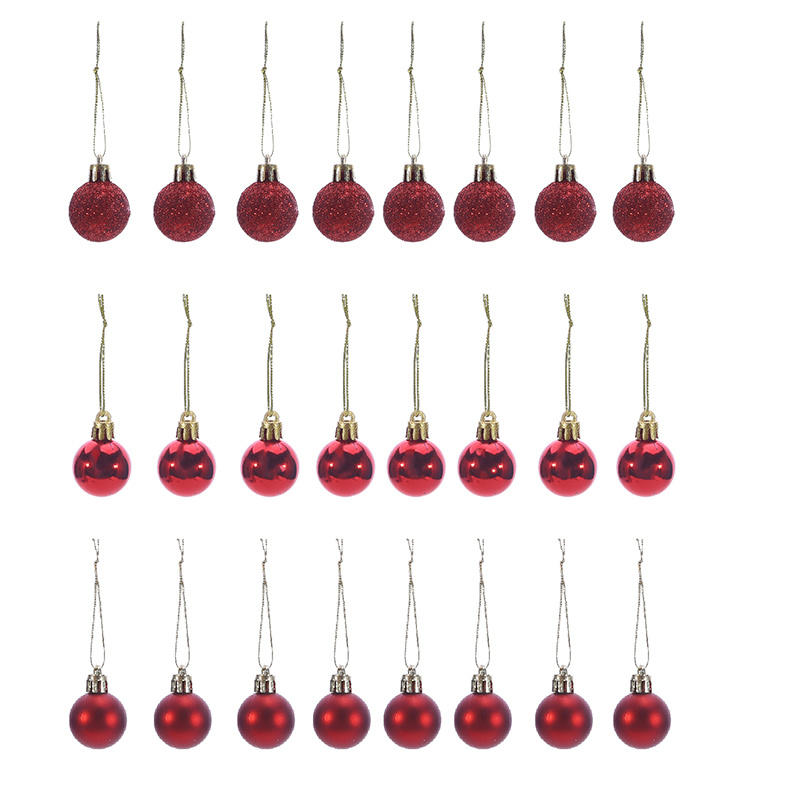 Christmas Ball Ornaments 24pcs Tree Decorations Hanging Red Plastic Pendant For Holiday Wedding Party Decor Festival Atmosphere