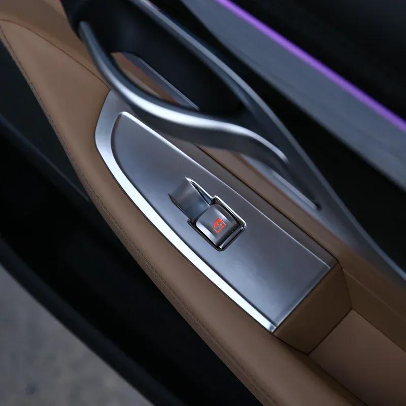 For BMW 7 Series G11 G12 2016- Car ABS Silver Color Window Lift Switch Button Control Panel Frame Cover Accessories Trim