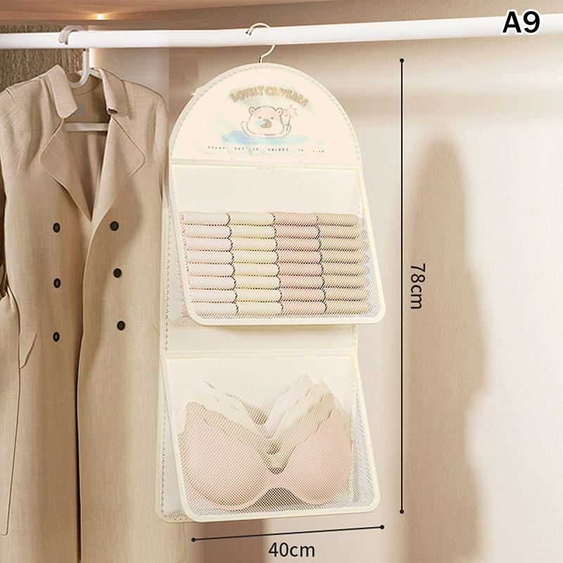 Mesh Storage Bag 1/2/3 Layer save Space Underwear Socks Organizer Breathable Wardrobe Closet with Clothes Hanger forOrganization