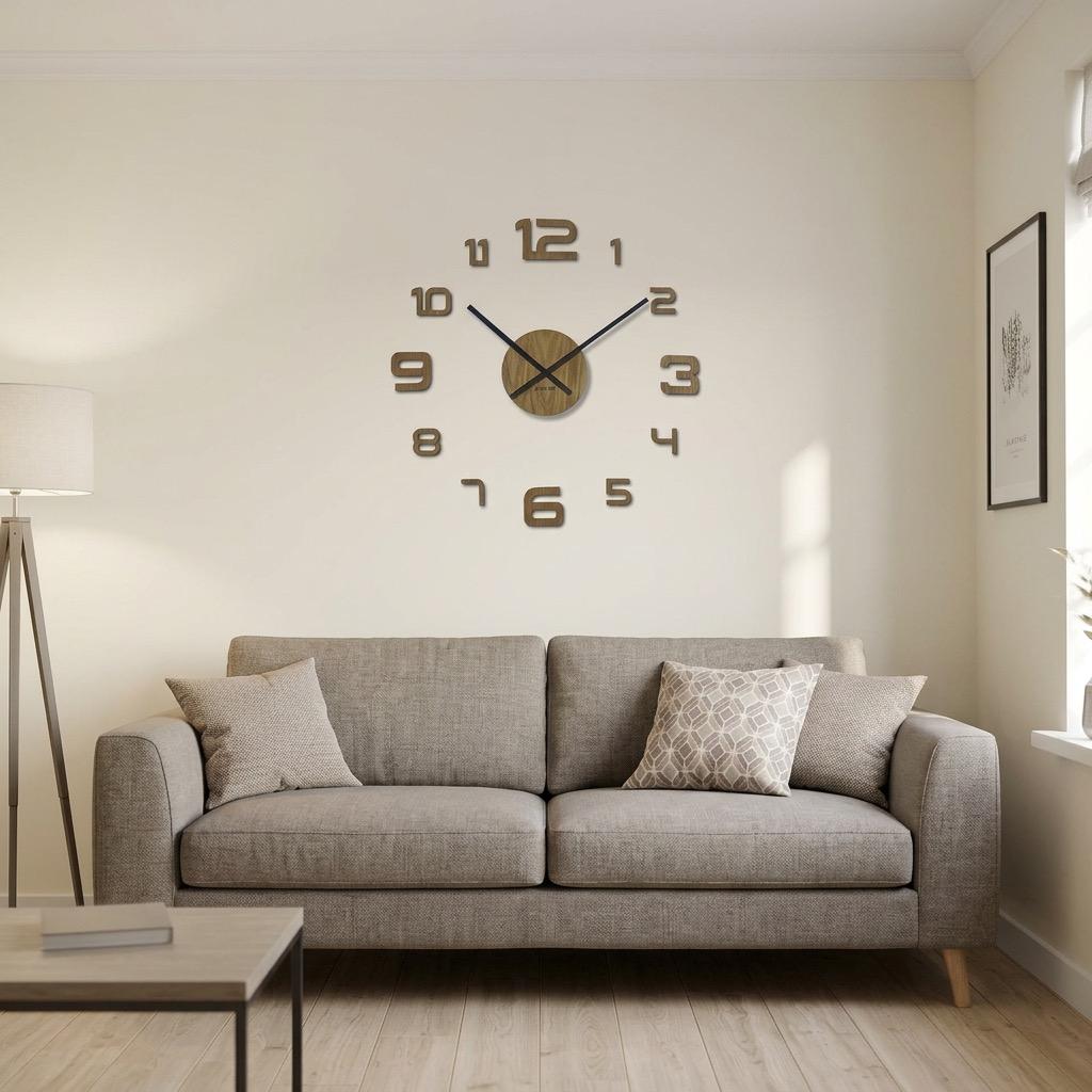 Large wooden wall clock OakTime 50-75cm