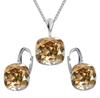Silver Set Square Earrings Necklace Anniversary Gift Valentine' Day - Silver 925 - Golden Shadow