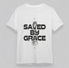 Women's Oversize T-shirt With Saved By Grace Graphic White 100% Cotton Top