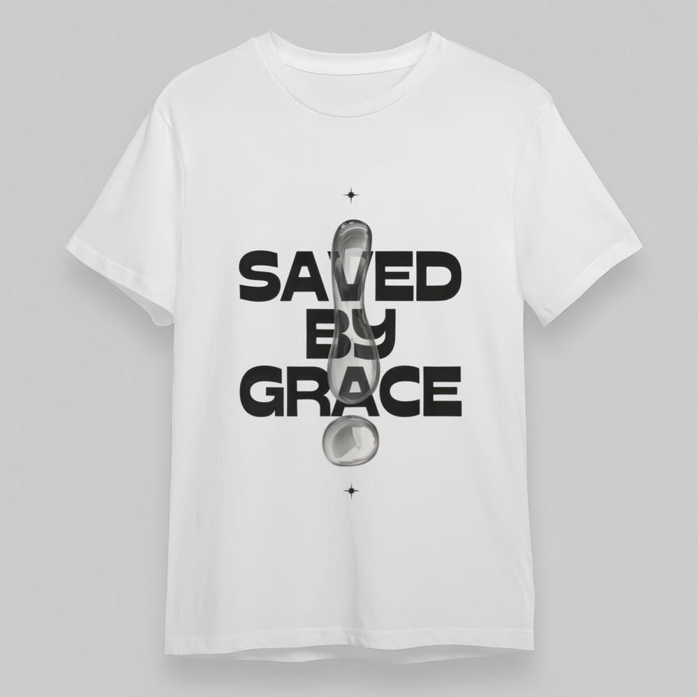 

Women s Oversize T-shirt With Saved By Grace Graphic White 100% Cotton Top 3XL