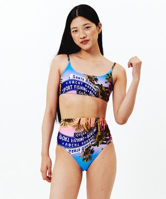 Dillaispul Santa Monica Pier Bikini Top - Pink Sunset