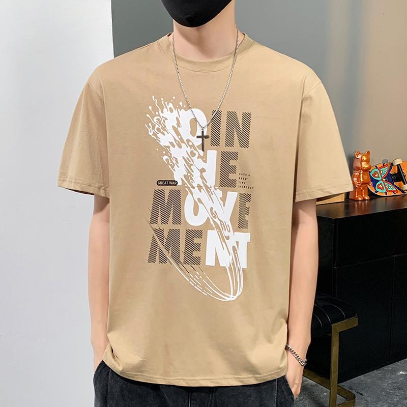 Sommer Rundhals 3D Buchstabenprint Top Modische Lässige Kurzarm Herren T-Shirts