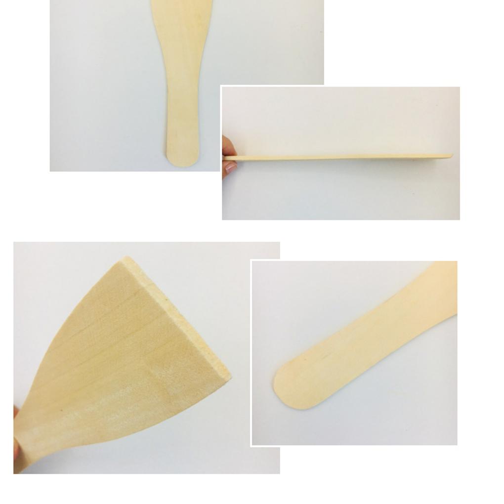 10PCS Natural Wooden Pot Kitchen Cooking Utensils Non Stick Pancake Turner Long Handle Spatula