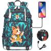 Cute Shiba Inu Corgi USB Charging Backpack for Middle High School Students Travel Casual Daypack