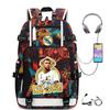 Multifunctional Camo Backpack for Students, USB Charging Casual Travel Daypack, Football Star Print Design