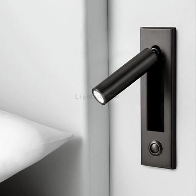 Led Wall Light Night Reading Book Lamp Bed Headboard Lights For Hotel Artistic  Bedside Lamp Push Switch Cree Chip 220V