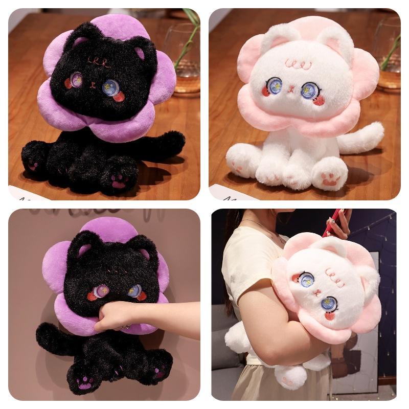 Cat Beauty Plush Toy Cute Cartoon Black And White Cat Perfect Gift For Girls