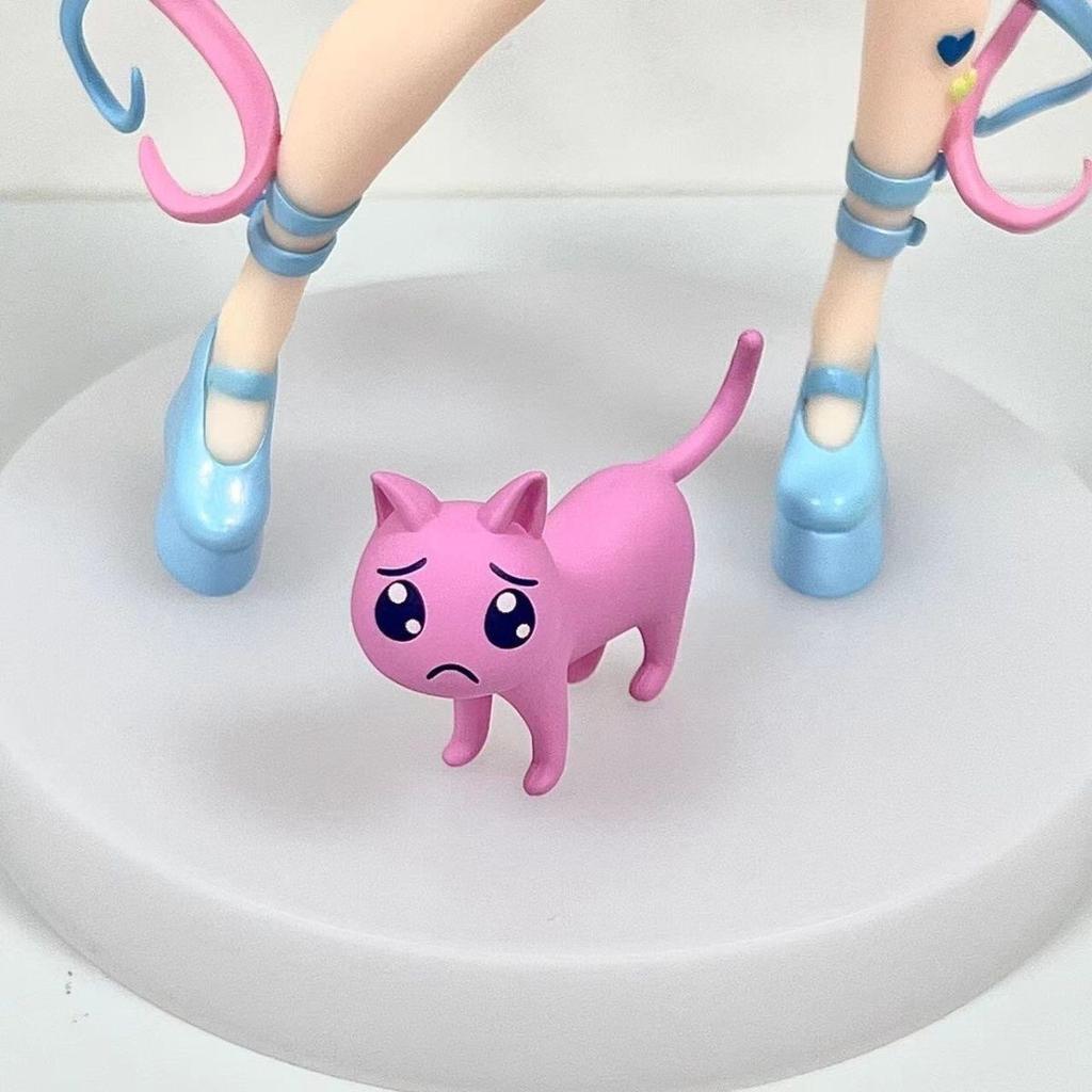 Needy Girl Overdose Anime Figure with Cat Action Figures Virtual Uploader PVC Collection Model Ornaments Toys Brithday Gifts