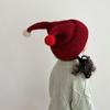 Wind Proof Infant Hat Knitted Fabric Earflap Cap Solid Color Pullover Hat  Outdoor Use