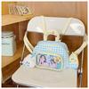 Schoolbag Korean ins wind transparent pain bag plaid oblique straddle bag going out commuting backpack girl shopping versatile shoulder bag
