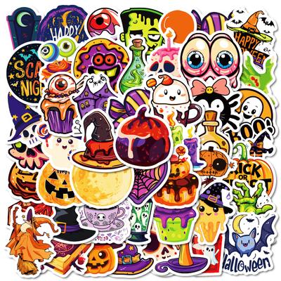 50 Stück Halloween Cartoon Graffiti Aufkleber | Wasserdicht & Mehrzweck