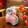1Pcs Chinese Zodiac Sheep Mascot Plush Doll Traditional Jacquard Fabric Ornament Festive Lucky Sheep Stuffed Toy For Home Decor