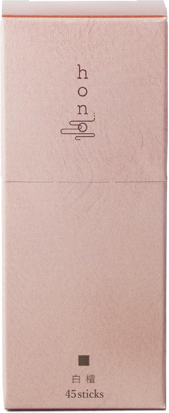 

hono Sandalwood Incense Naturally Traditional Japanese Incense No Incense Sticks, Fragranced, Purifying, Relaxing, (45 Sticks, Stand)