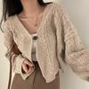 Winter Korean Fashion Retro Knitted Cardigan Women New Y2k Style Single Breasted Solid Sweater Streetwear Chic Casual Slim Clothing