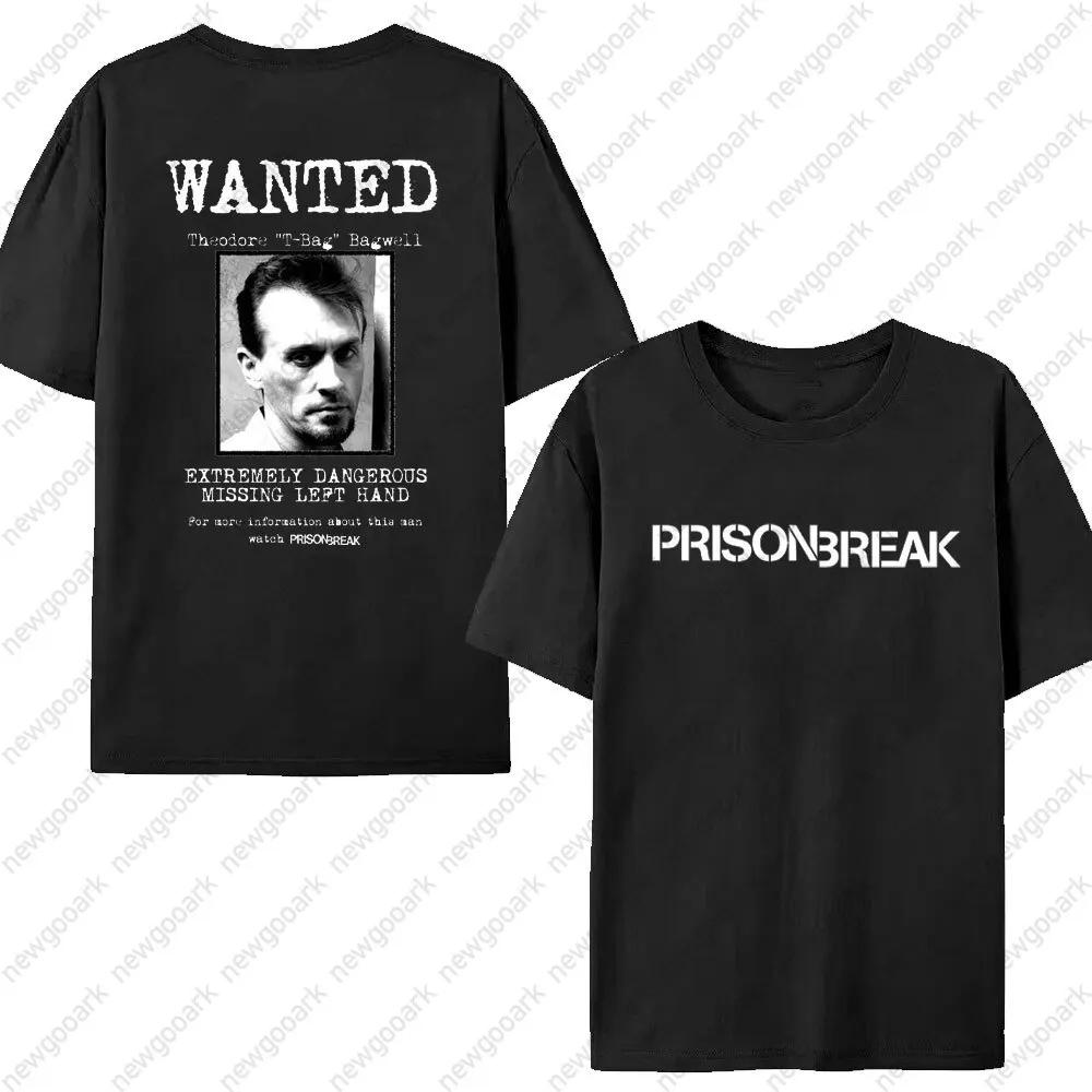 Funny Tv Series WANTED Tshirt Unisex Prison Break Streetwear Vintage Harajuku Top Cotton Short Sleeve Michael Scofield Tees
