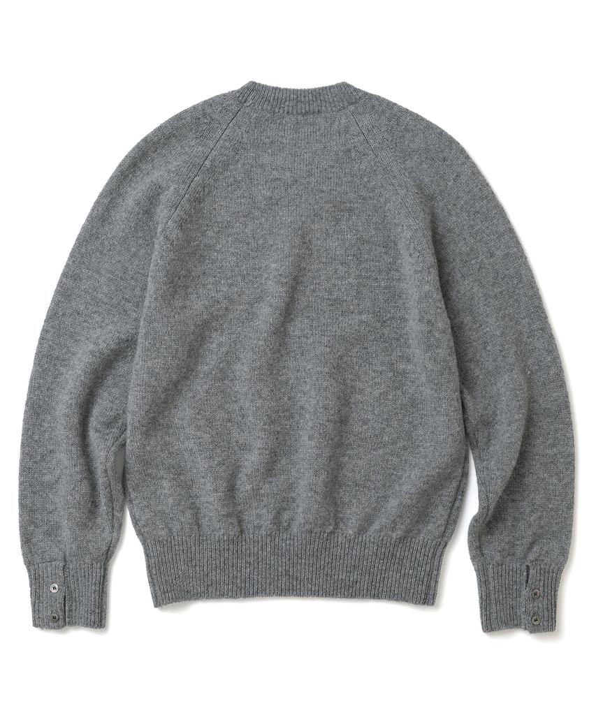KNITTED Shaggy Dog 100% Wool Round Knit Grey