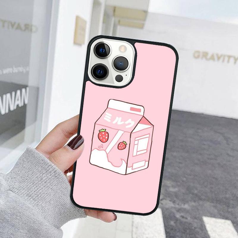 

Cute Cartoon Japan Milk Couple Phone Case For iPhone 17 Air 15 16 Cover 11 13 14 Pro Max 12 Plus Max Fundas iPhone 15pro