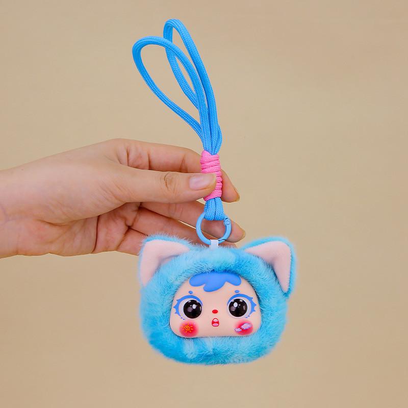 Cat Head Cute Plush Keychain Toy Children Backpack Decoration Gifts Festival
