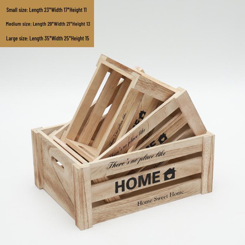 Vintage Weathered Wooden Slat Display Box for Decorative Props and Weddings